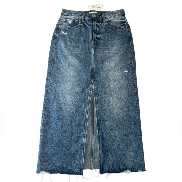 NWT Pistola Alice Denim Midi Skirt in Portrait Vintage Size 28 - Picture 4 of 11